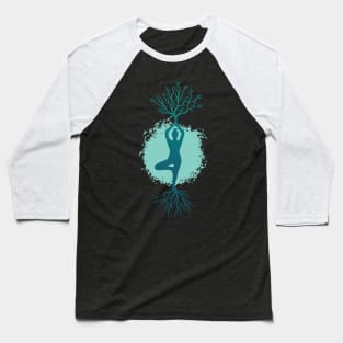 Yoga Woman Tree Tshirt Baseball T-Shirt